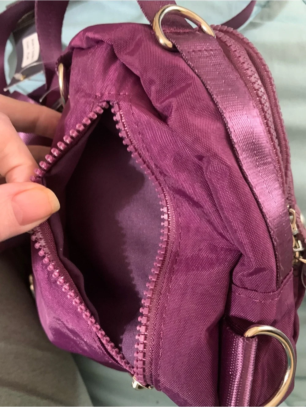 Beverly Hills Polo Club Small Plum Crossbody Backpack